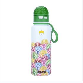Golf Pattern Straw Lid Water Bottle; Flip & Sip Double Stainless Steel Thermal Insulation; Sports Bottle; Outdoor Mug - 34 OZ