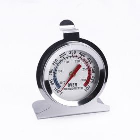Stainless Steel Oven Thermometer, Celsius or Fahrenheit Kitchen Meat Roasting Food Temperature Gauge Probe Kitchen Tool - SIlver