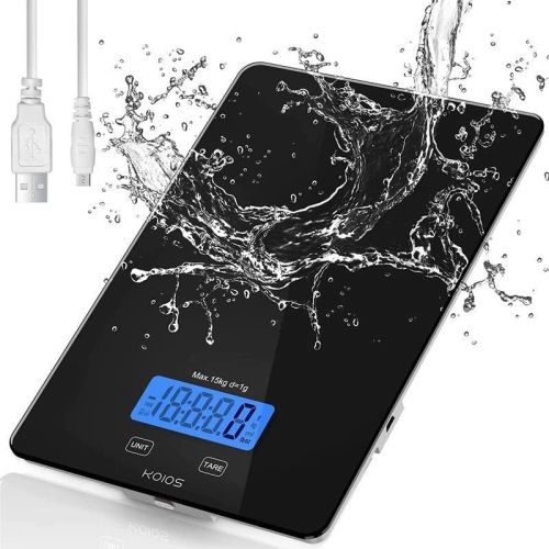 KOIOS Food Scale, 33lb/15Kg Digital Kitchen Scale for Food Ounces and Grams Cooking Baking, 1g/0.1oz Precise Graduation, Waterproof Tempered Glass KOIOS Food Scale, 33lb/15Kg Digital Kitchen Scale for Food Ounces and Grams Cooking Baking, 1g/0.1oz Precise Graduation, Waterproof Tempered Glass