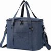 1pc Insulated Lunch Bag For Men/Women; Reusable Large Lunch Cooler Box Tote Shoulder Strap For Work Office Picnic Beach Travel Food - Navy Blue
