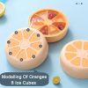 1pc Ice Cube Tray; Silicone Ice Cube Tray; Ice Cube Tray With Lids; Large Ice Cube Mold; Ice Cube Trays Silicone; Round Ice Cube Mold - Orange