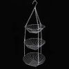 3-Layers Hanging Basket Stainless Steel Fruit Vegetable Flower Basket Storage Holder Home Decoration Basket Kitchen Hanging Rack - stainless steel