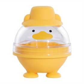 1pc; Large Whiskey Ice Cube Mold; Sphere Ice Cube Mold Tray With Lid; Silicone Ice Maker; Household Ice Cube Box; Kitchen Supplies - Yellow Duck
