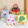 1pc Cartoon Rabbit Animal Cute Bento Bag; School Insulation Lunch Box; Lunch Bag - Yellow Dinosaur