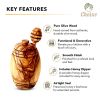 Olive Wood Honey Pot w/Honey Dipper - As shown