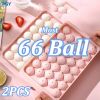 66/33 Ice Ball Mold Hockey Frozen Mini Ball Maker Mold Round Ice Cube Mold with Lid Ice Tray Box Whiskey Cocktail Kitchen Tools - 1PCS 33Ball