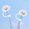 Cloud Straw Tip Covers Silicone Straw Tips Dust Cap Splash Proof Cover Reusable Topper for 6-8mm Straw 4PCS White Pink Blue - Blue