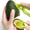 Multifunctional Avocado Cutter Corer Butter Fruit Slicer Peeler Pulp Separator Plastic Knife Kitchen Tools Gadgets Accessories - Green