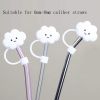 Cloud Straw Tip Covers Silicone Straw Tips Dust Cap Splash Proof Cover Reusable Topper for 6-8mm Straw 4PCS White Pink Blue - Blue
