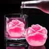 1pc Rose Big Ice Ball Whiskey Ice Mold Ice Tray Round Ice Cube Silicone Mold Net Red Bartender Tool Box Ice Making - Pink