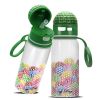 Golf Pattern Straw Lid Water Bottle; Flip & Sip Double Stainless Steel Thermal Insulation; Sports Bottle; Outdoor Mug - 34 OZ