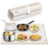 Silicone Electric Roll Up Heating Tray Food Warmers Mat Portable Hot Plates to Keep Food Warm - creamy white