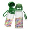 Golf Pattern Straw Lid Water Bottle; Flip & Sip Double Stainless Steel Thermal Insulation; Sports Bottle; Outdoor Mug - 25oz