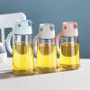 1pc Automatic Opening And Closing Glass Oil Pot; Kitchen Leak-proof Oil Can With Lid; Seasoning Bottle; Vinegar Bottle; Oil Bottle - Blue - 650ML