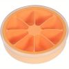 1pc Ice Cube Tray; Silicone Ice Cube Tray; Ice Cube Tray With Lids; Large Ice Cube Mold; Ice Cube Trays Silicone; Round Ice Cube Mold - Orange