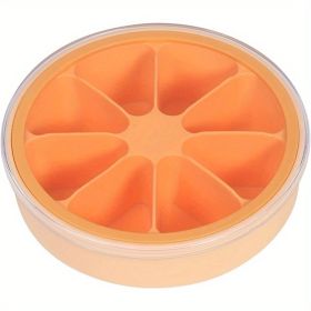 1pc Ice Cube Tray; Silicone Ice Cube Tray; Ice Cube Tray With Lids; Large Ice Cube Mold; Ice Cube Trays Silicone; Round Ice Cube Mold - Orange
