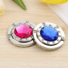 1pc; Portable Metal Foldable Bag Purse Hook Handbag Hanger Diamond Folding Table Hook Table Hanger Desk Hooks - Rose Red