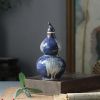 17oz Blue Gourd Ceramic Empty Wine Jar Bottle Wine Jug Small Wine Bottle Wine Vase Flask Flagon - Default