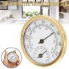 Mini Pointer Type Thermometer Hygrometer Indoor Room Electronic Temperature Humidity Meter Sensor Gauge For Home Thermometer - golden