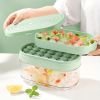 1pc 24 Grids Round Silicone Ice Tray Ice Mold Transparent Ice Cube With Lid Ice Storage Box Ice Tray Tool - Green