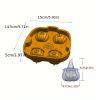 1pc Halloween Spoof Pumpkin Ice Tray 4 Grids Silicone Ice Tray Easy Release Mold Smile Face Wizard Hat Pumpkin Ice Mold - Orange
