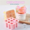1pc New Product 9 Linked Ice Column Mold Silicone Small Ice Strip Ice Cube Mold With Lid DIY Filling Bottle Easy Release Mold - Pink