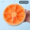 1pc Ice Cube Tray; Silicone Ice Cube Tray; Ice Cube Tray With Lids; Large Ice Cube Mold; Ice Cube Trays Silicone; Round Ice Cube Mold - Orange