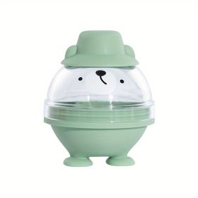 1pc; Large Whiskey Ice Cube Mold; Sphere Ice Cube Mold Tray With Lid; Silicone Ice Maker; Household Ice Cube Box; Kitchen Supplies - Green Bear