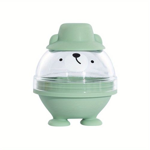 1pc; Large Whiskey Ice Cube Mold; Sphere Ice Cube Mold Tray With Lid; Silicone Ice Maker; Household Ice Cube Box; Kitchen Supplies - Green Bear