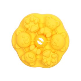1pc Silicone Jelly Pudding Mold; Non-stick Food Grade Silicone Mold; Reusable Cake Mold Ice Cube Mold; DIY Baking Tools - Yellow