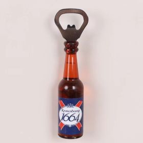 1pc Magnetic Beer Bottle Opener - Perfect Housewarming, Birthday, and Men's Gift - Easy to Use and Stylish - 1664 - Polypropylene + Magnet