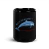 Blue Serenity Dolphin Mug Black Glossy Design By HadiArts - Black + Blue Art Oz 15