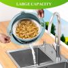 4 in 1 Colander with Mixing Bowl Set Food Strainers and Colanders Set for Kitchen - Blue