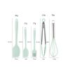 Silicone Cook Utensils;  5 Piece Kitchen Cooking Set;  Includes Large Spatula;  Small Spatula;  Grease Brush;  Food Clamp;  Whisk - pink