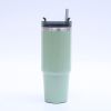 1pc Stainless Steel Vacuum Mug; Home; Office Or Car Vacuum Flask; Insulation Cup With Straw; Insulated Tumbler - Blue