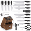 23 Pcs Kitchen Knife Set with Block, High Carbon Stainless Steel Chef Knife Set, Ultra Sharp, Full-Tang Design - TAIMASI
