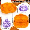 1pc Halloween Spoof Pumpkin Ice Tray 4 Grids Silicone Ice Tray Easy Release Mold Smile Face Wizard Hat Pumpkin Ice Mold - Orange