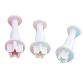 2 Sets Star Shape Cookie Cutters Decorating Fondant Embossing Tool Plunger Cake Cutter Biscuits Mold - Default