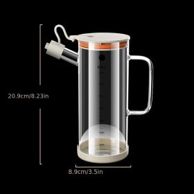 1pc Oil Bottle; Glass Oil Dispenser With Handle; Glass Storage Bottle; Kitchen Accessories - 25.4OZ