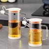 1pc Oil Bottle; Glass Oil Dispenser With Handle; Glass Storage Bottle; Kitchen Accessories - 25.4OZ