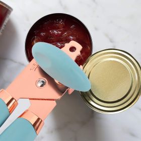 1pc Kitchen Multifunctional Can Opener Modern Minimalist Canning Tool Can Opener Stainless Steel Can Knife Beer Bottle Opener, Outdoor Camping - Cyan