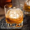 1pc Halloween Spoof Pumpkin Ice Tray 4 Grids Silicone Ice Tray Easy Release Mold Smile Face Wizard Hat Pumpkin Ice Mold - Orange