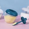 Seasoning Container with Spoon Plastic Heat and Moisture Resistant Condiment Box Spice Jars Salt Sugar for Kitchen Storage - Blue