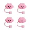 Cloud Straw Tip Covers Silicone Straw Tips Dust Cap Splash Proof Cover Reusable Topper for 6-8mm Straw 4PCS White Pink Blue - Blue