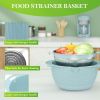 4 in 1 Colander with Mixing Bowl Set Food Strainers and Colanders Set for Kitchen - Pink