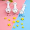 2 Sets Star Shape Cookie Cutters Decorating Fondant Embossing Tool Plunger Cake Cutter Biscuits Mold - Default