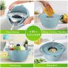 4 in 1 Colander with Mixing Bowl Set Food Strainers and Colanders Set for Kitchen - Blue
