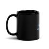 Blue Serenity Dolphin Mug Black Glossy Design By HadiArts - Black + Blue Art