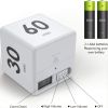 1pc Cube Timer; Gravity Flip Kitchen Timer For Time Management And Countdown Settings 15-20-30-60 Minutes - White
