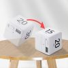 1pc Cube Timer; Gravity Flip Kitchen Timer For Time Management And Countdown Settings 15-20-30-60 Minutes - White